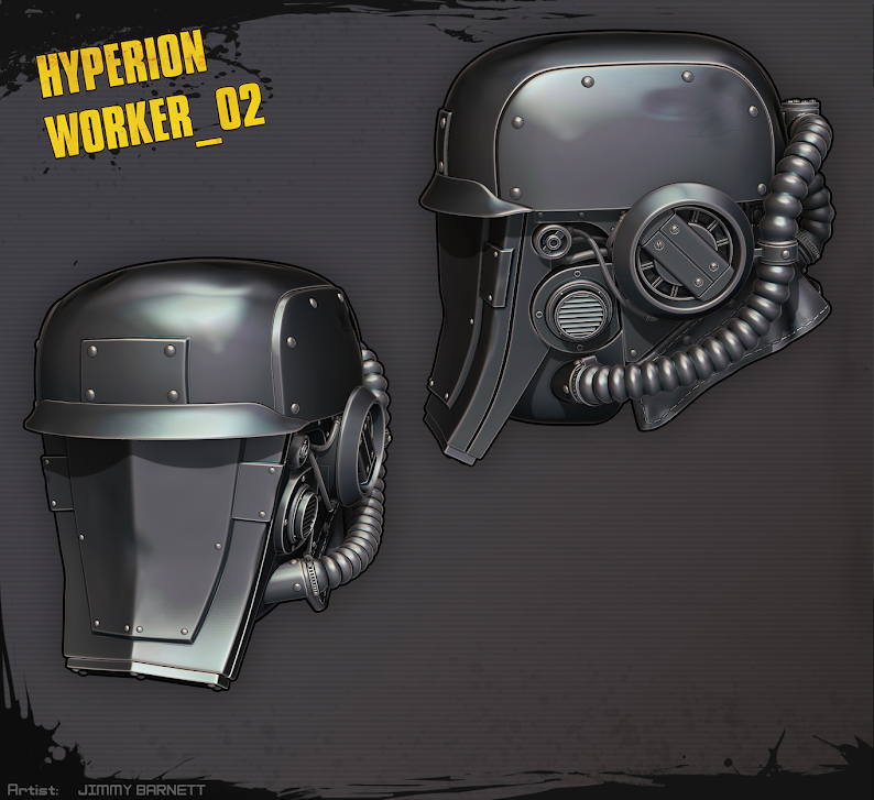 High-poly Hyperion worker helmet concept