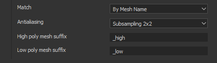 Substance Painter match-by-mesh-name suffix settings