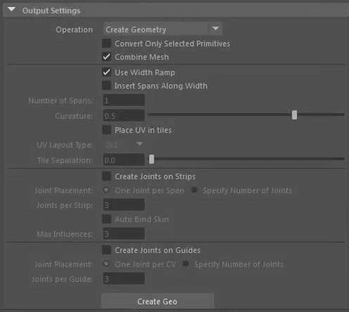 Maya xGen geometry output settings